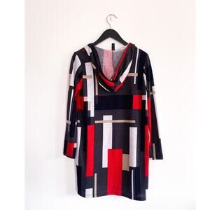 Colorblock Red / Grey Cardigan Hoodie